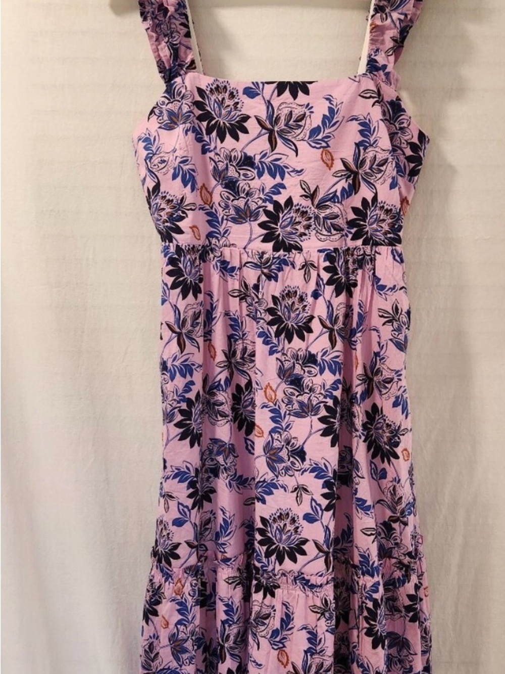 J. Crew Factory Lilac Floral 100% Cotton Midi Sundress size 14